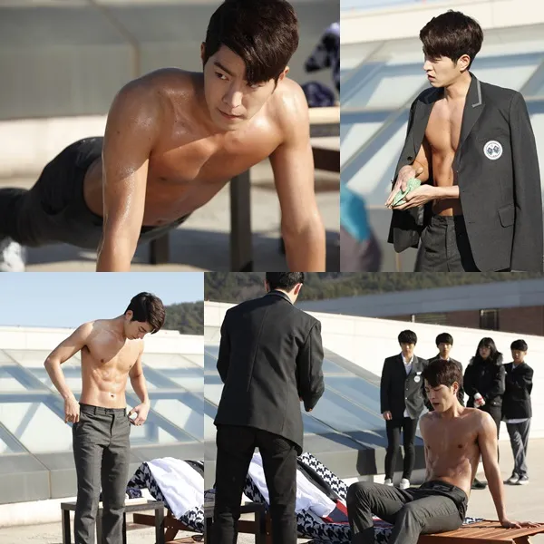 Hong Jong Hyun topless menunjukkan abs yang bisa bikin mata kaum hawa melotot. ©koreaboo