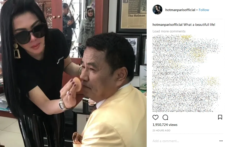 Syahrini mendadak jadi MUA Hotman Paris ©instagram/hotmanparisofficial