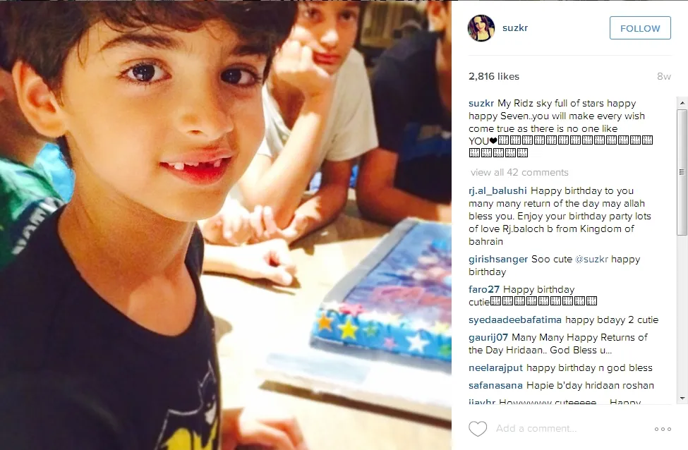 Meski ompong, Hridhaan tetap ganteng kan? @instagram/suzkr