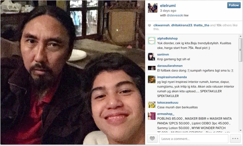 El Rumi berpose bareng 'Steve Aoki' @ Instagram/elelrumi