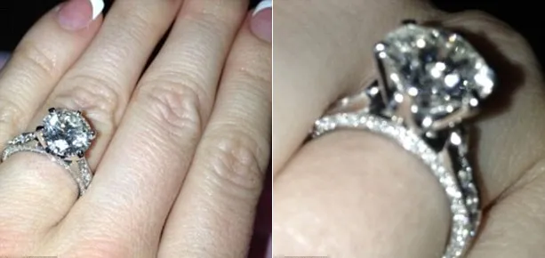 Cincin pertunangan Hugh dan Crystal @ dailymail.co.uk