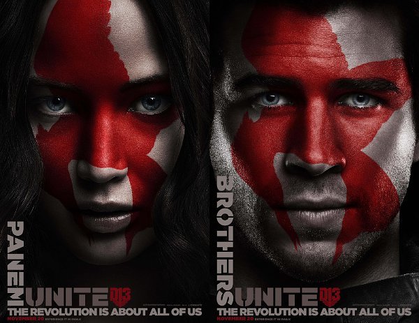 Poster pemberontakan untuk Katniss dan Gale © Lionsgate