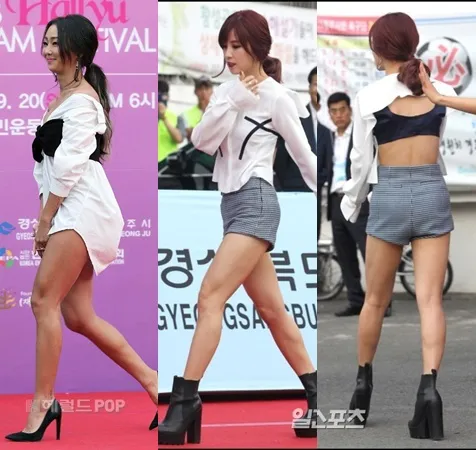 Outfit terbuka Hyorin Sistar dan Chorong A Pink yang jadi kontroversi. ©istimewa
