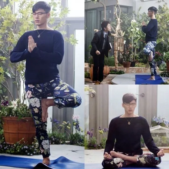 Pose yoga Hyun Bin di Hyde Jekyll Me © SBS