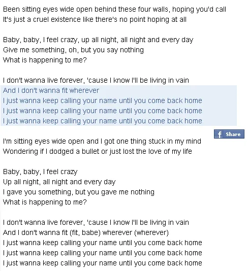 Taylor Swift menyelipkan sebuah rahasia kecil dalam lagu 'I Don't Wanna Live Forever' © lirik.kapanlagi.com