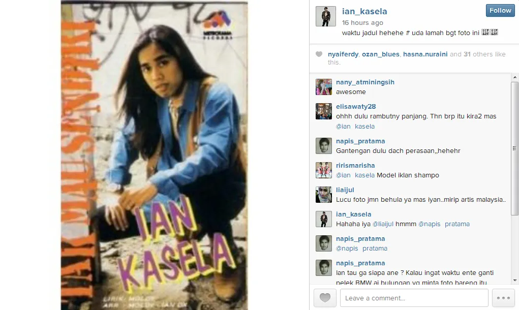 Penampilan jadul Ian Kasela. @instagram.com/ian_kasela