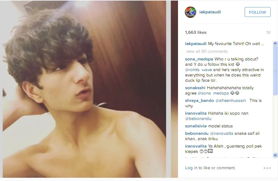 Ini dia foto telanjang dada Ibrahim Khan, ganteng kan? © Instagram.com/iakpataudi