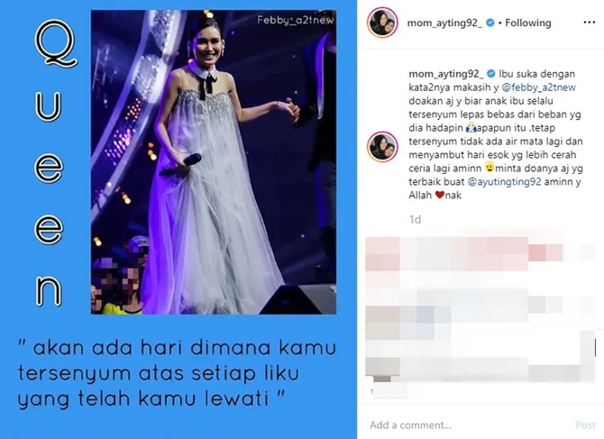 Doa untuk Ayu Ting Ting (credit: instagram.com/mom_ayting92_)