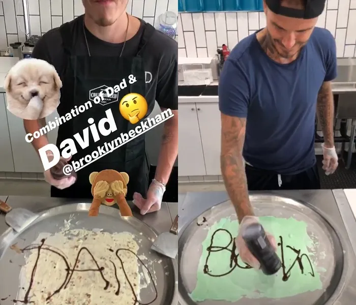David mendedikasikan ice creamnya untuk sang anak yang kini tinggal di Amerika. (instagram: @davidbeckham @brooklynbeckham)