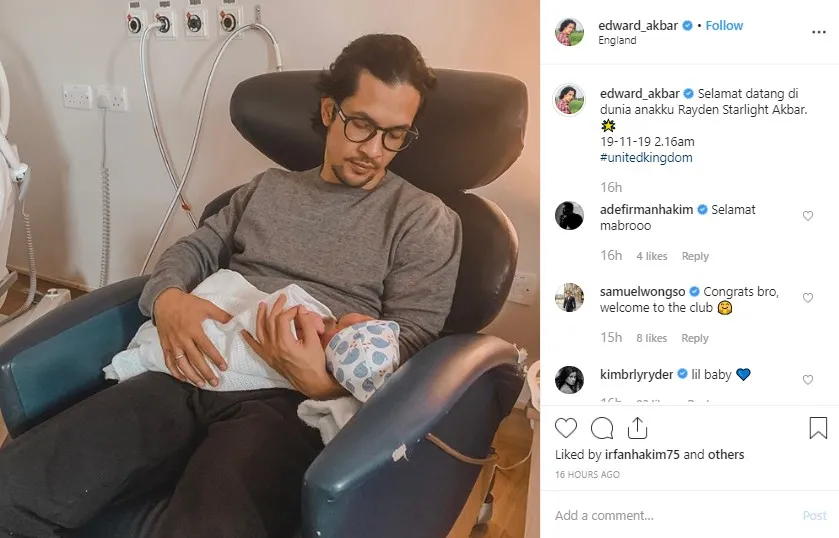 Anak pertama Kimberly dan Edward (credit: instagram.com/edward_akbar)