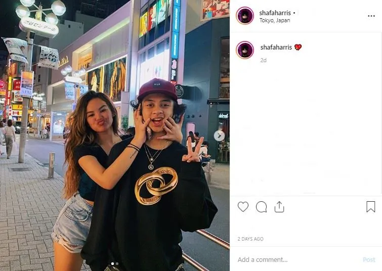 Bastian Steel dan Shafa Haris pamer kemesraan di Tokyo. (credit: Instagram.com/shafaharris)