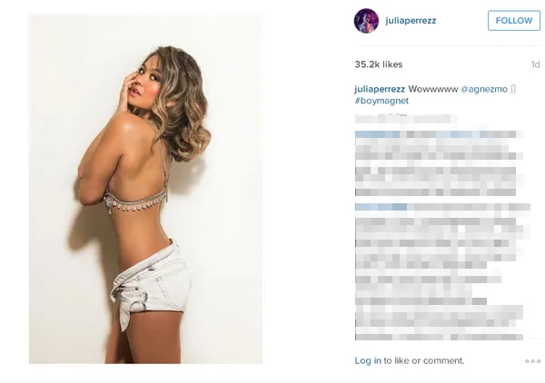 Jupe melongo dengan keseksian Agnez Mo/©instagram.com/juliaperrezz