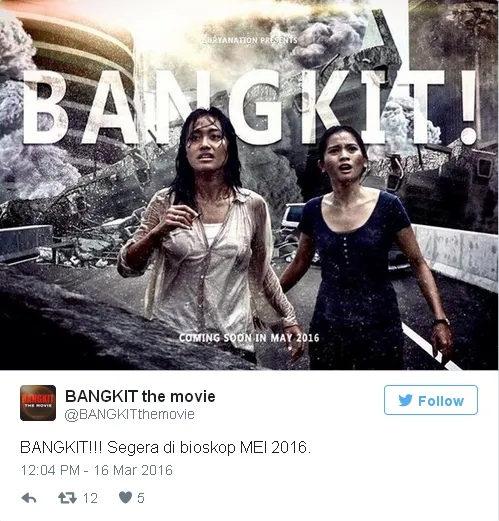 Bangkit suguhkan disaster movie di mana Jakarta akan ditenggelamkan banjir/©twitter.com/BANGKITthemovie