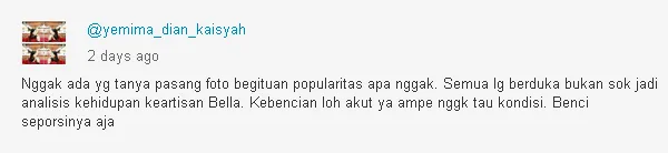 Komentar haters Bella yang saling ribut sendiri/©instagram.com/barbie_bellashofie