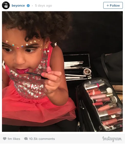 Blue Ivy rampok tas make-up sang mama/©instagram.com/beyonce