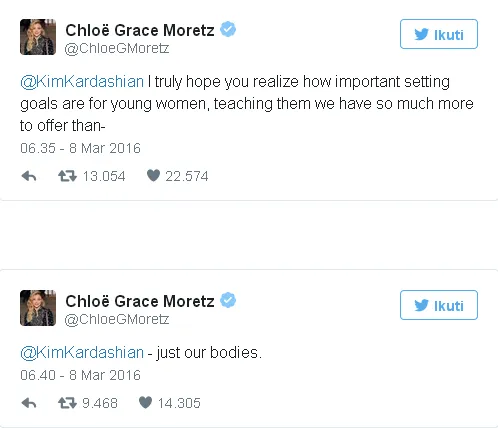 Kritik pedas Chloe soal foto bugil Kim/©twitter.com/ChloeGMoretz