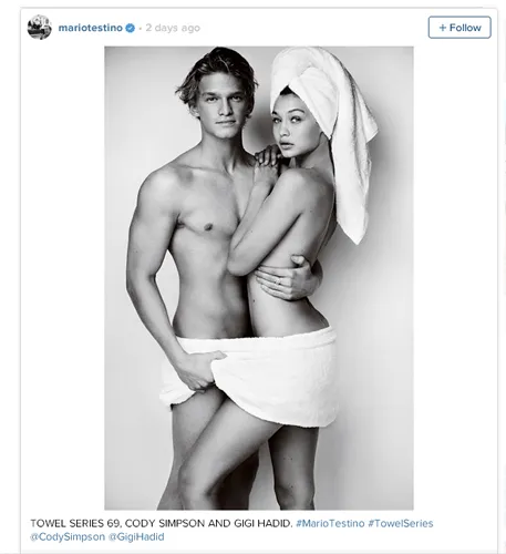 Cody Simpson dan Gigi Hadid seksi abis!/©instagram.com/mario testino