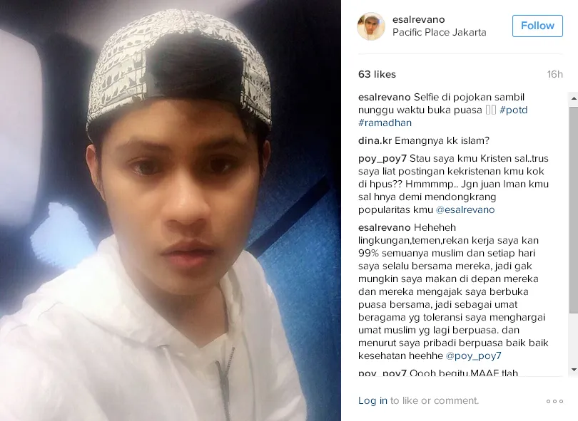 Komentar pedas netizen di kolom komentar IG Esal Revano/©instagram.com/esalrevano