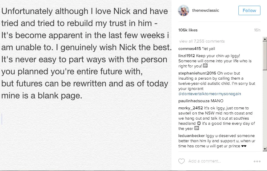 Iggy Azalea jelaskan kenapa hubungannya dengan Nick berakhir © Instagram.com/thenewclassic