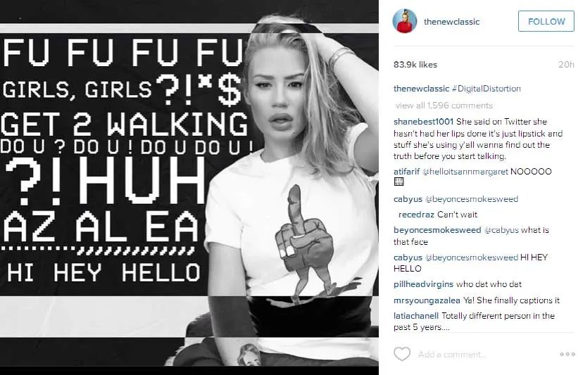 Iggy Azalea pamer foto yang diduga artwork dari album terbarunya © Instagram.com/thenewclasssic