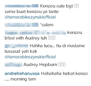 Ragam komentar netizen di IG Tamara/©Official Instagram Tamara Bleszynski