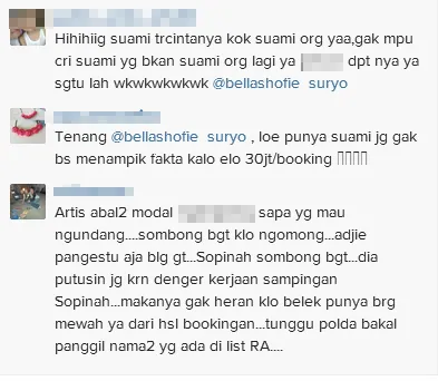 Haters membombardir Instagram Bella dengan komentar negatif/©instagram.com/bellashofie_suryo