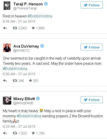 Ungkapan duka cita para seleb untuk Krissi/©usmagazine.com