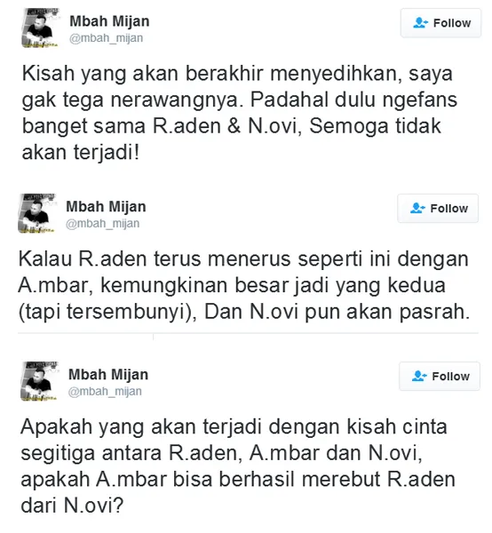 Mbah Mijan ramal masa depan hubungan RAN/©twitter.com/mbah_mijan