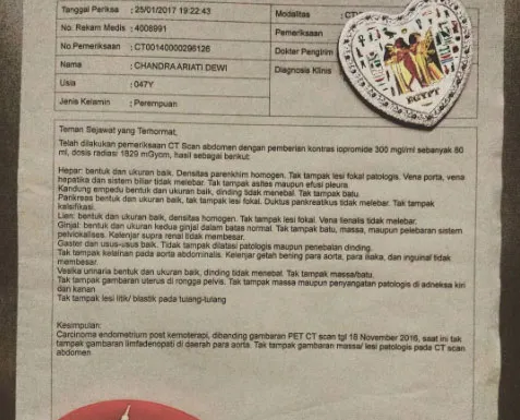 Sel kanker hilang dari tubuh Ria/instagram.com/riairawan