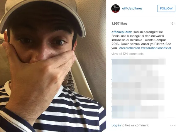 Reza berangkat ke Berlinale Talents  2016 di Jerman/©instagram.com/officialpilarez
