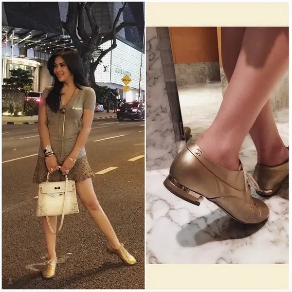 Syahrini pamer sepatu cantik 17 jutanya/©instagram.com/princessyahrini
