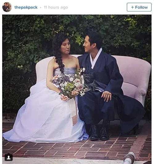 Steven Yeun menikahi kekasihnya, Joana Pak/©instagram.com/thepakpack
