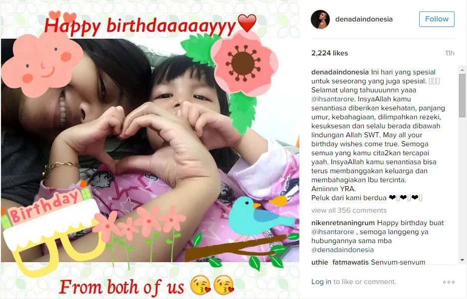 Denada ucapkan selamat untuk Ihsan Tarore © instagram.com/denada
