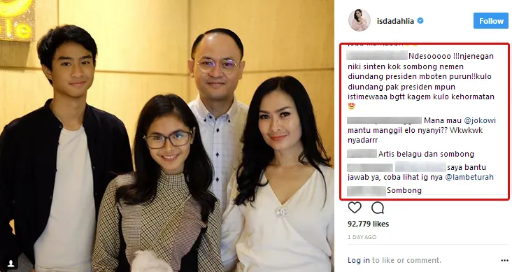 Iis Dahlia dihujat netizen © Instagram/isdahlia