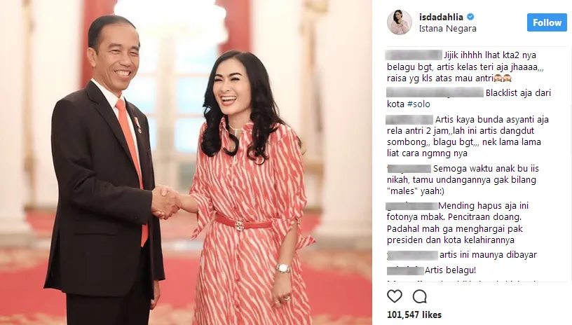 Iis ketika diundang Jokowi di Hari Sumpah Pemuda © Instagram/isdahlia