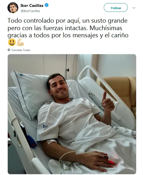 Iker Casillas © Twitter/ikercasillas