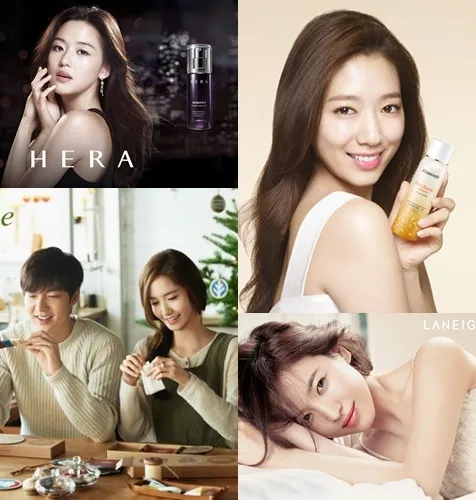 Jun Ji Hyun, Park Shin Hye, Lee Min Ho, Yoona SNSD, dan Song Hye Gyo yang merupakan bintang iklan AmorePasific 