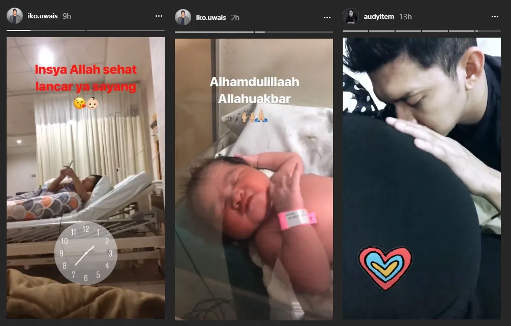 Kelahiran anak kedua Iko Uwais dan Audy Item. © Instagram.com/iko.uwais/audyitem