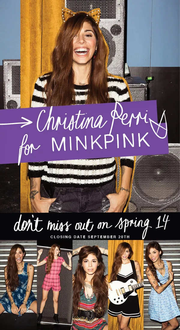 Christina Perri dalam balutan koleksi MINK PINK. ©presrilis