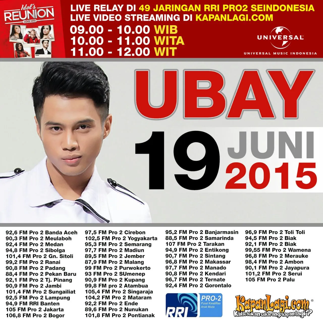 Live Streaming Ubay @foto: Universal Music Indonesia