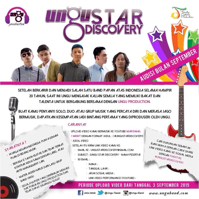 Ungu gelar ajang pencarian bakat untuk musisi baru. ©Trinity