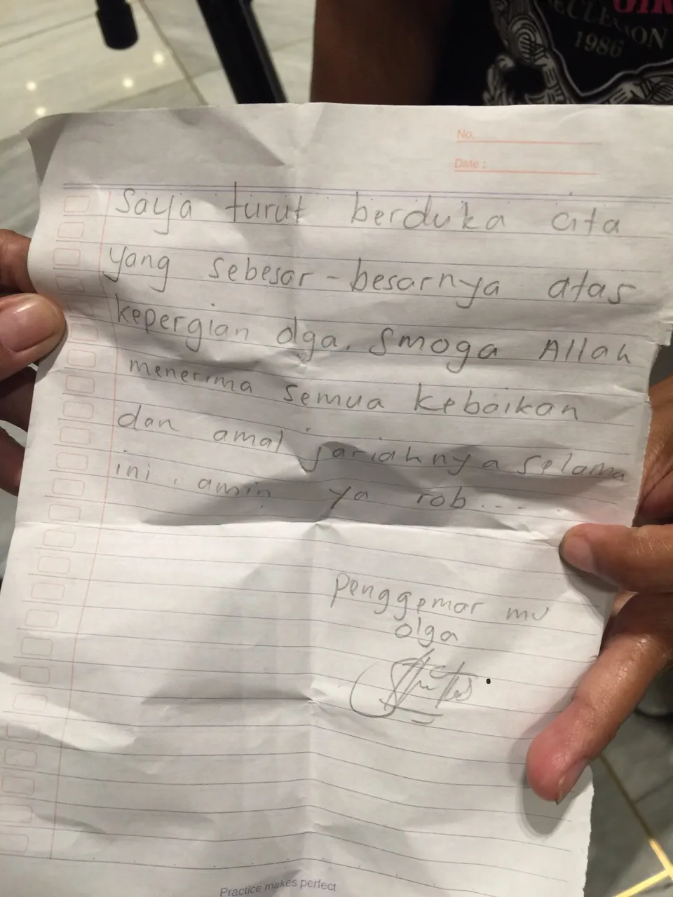 Surat fans untuk Olga / © Dok Pribadi