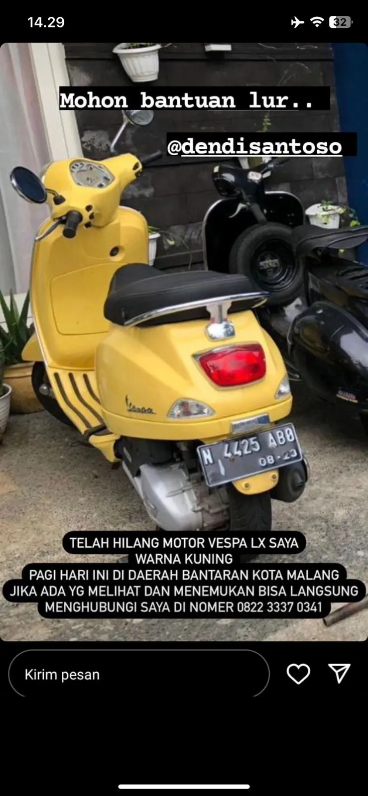 Vespa Pemain Arema FC Digondol Maling / Credit Foto: KapanLagi.com/Darmadi Sasongko