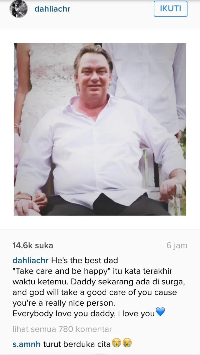 Dahlia Poland tulis kata-kata menyentuh di akun Instagram miliknya © Instagram.com/dahliachr