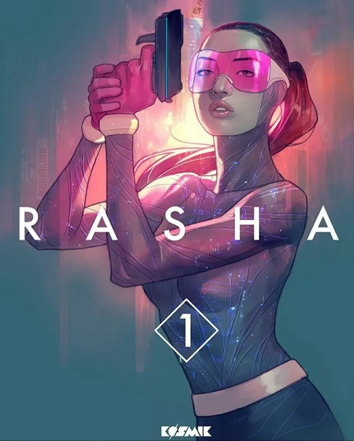 Sosok Raline Shah diangkat jadi superhero wanita bernama Rasha dalam komik. ©Nuzurul Rakhmah