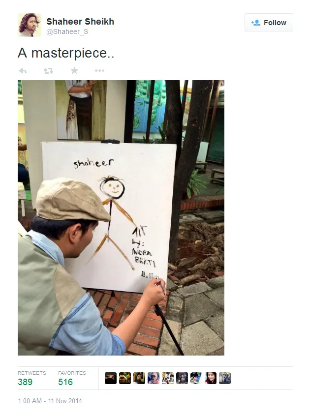 Shaheer menyebut lukisan ini sebagai masterpiece. @twitter.com/shaheer_s