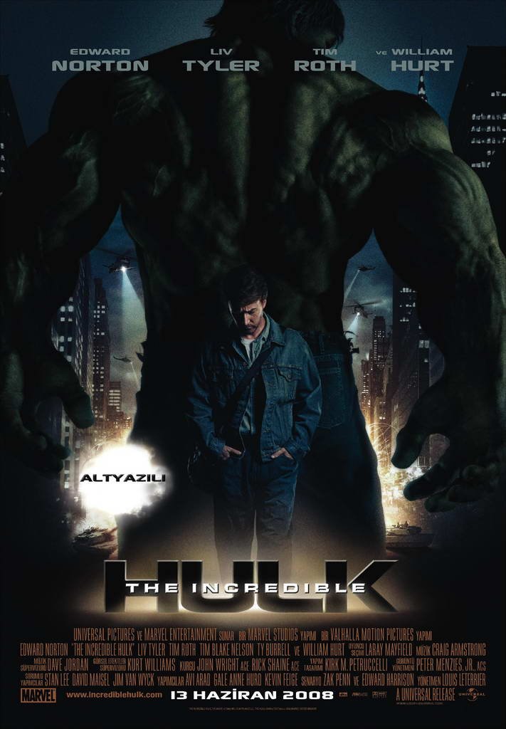 Film solo terakhir Hulk tahun 2008 THE INCREDIBLE HULK © Universal Pictures