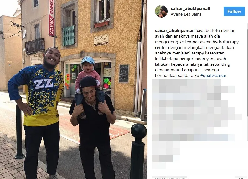 Caisar menemukan kisah tulus di Prancis ©instagram/caisar_abukipsmail