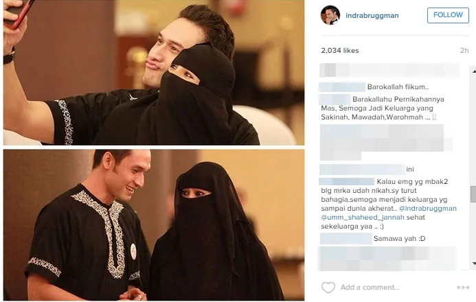 Banyak fans penasaran dengan status Indra dan Soraya. ©instagram/indrabruggman