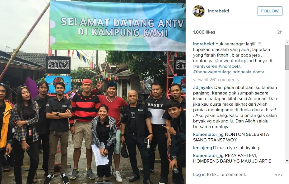 Postingan Indra panen komentar © instagram.com/indrabekti